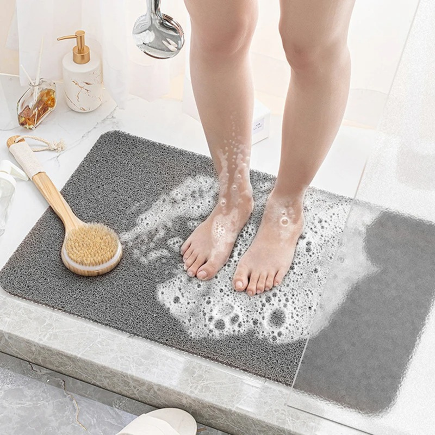 Non-Slip Shower Mat - Soft, Anti-Bacterial Bathroom Safety Mat