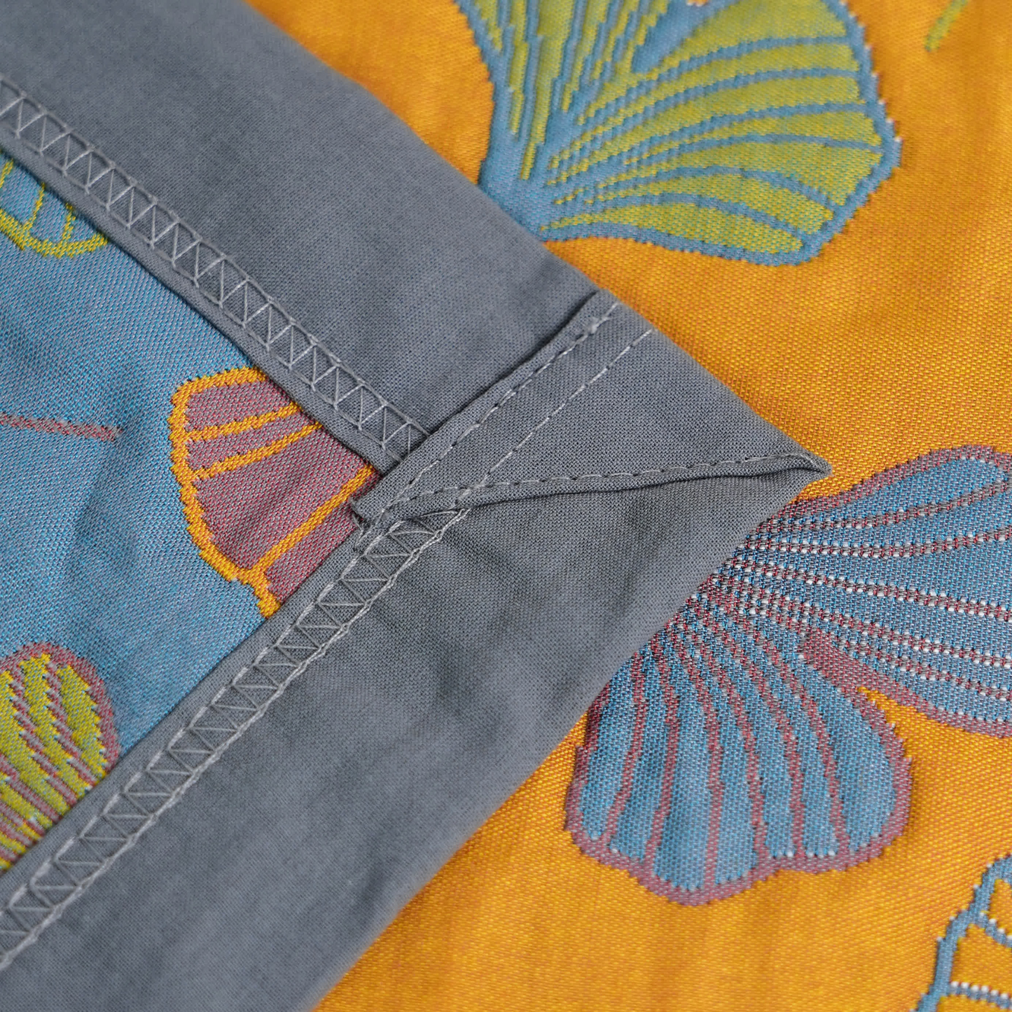 Reversible Ginkgo Leaf Cotton Quilt - Botanical Bedspread with Pillowcase Option