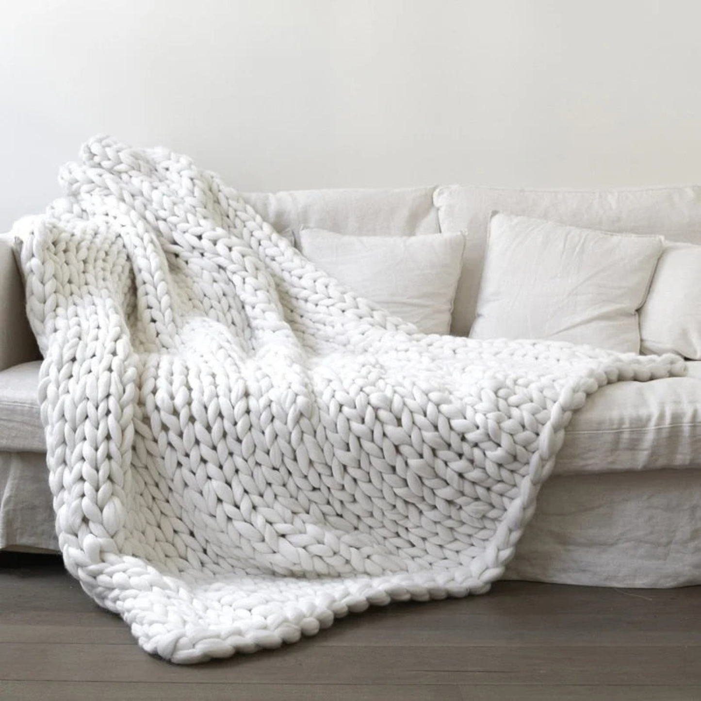 Chunky Knit Throw Blanket - Cozy Decorative Bed & Sofa Blanket