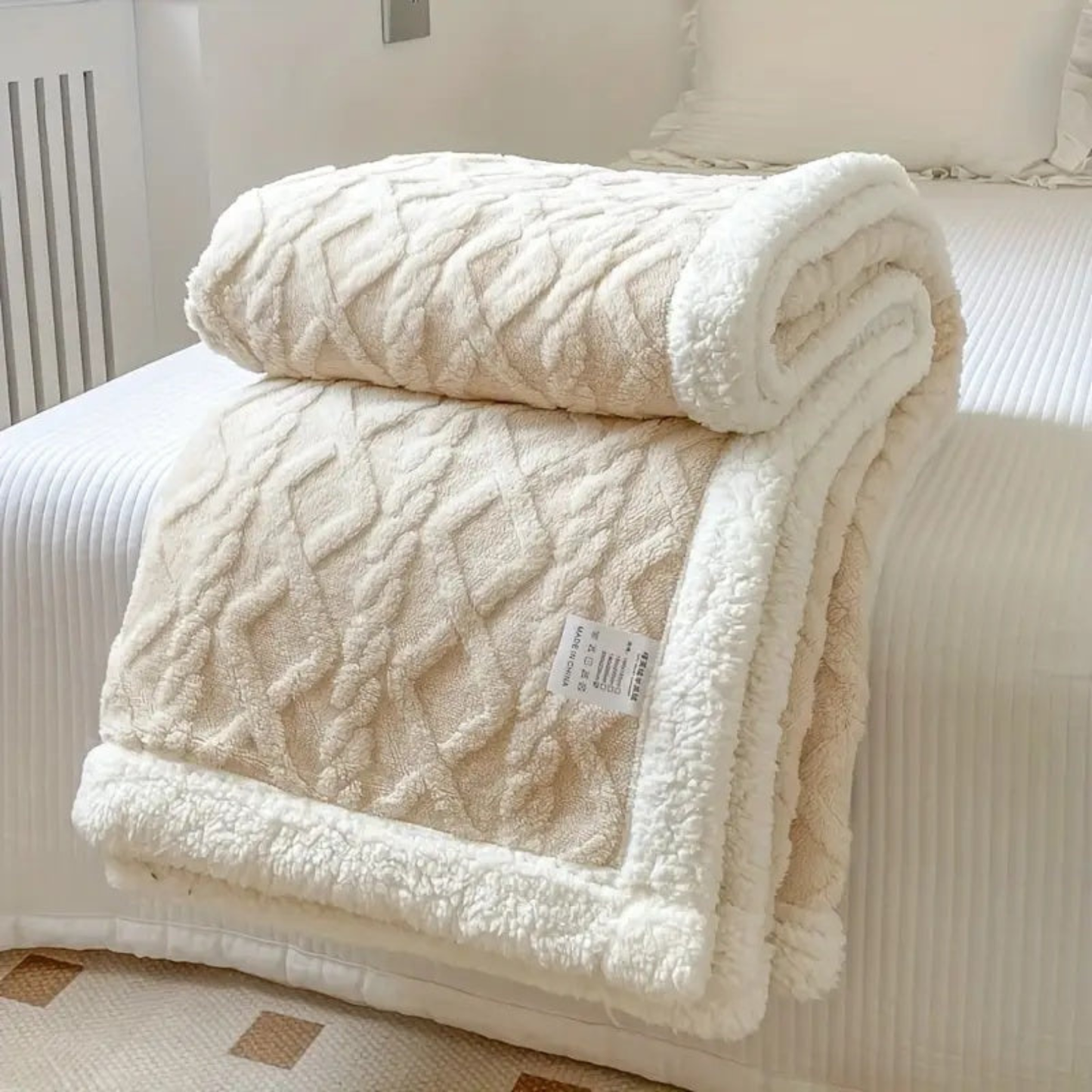 Reversible Sherpa Fleece Throw Blanket - Ultra Soft Cozy Bed & Sofa Blanket